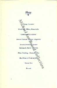 Coronation Dinner Menu 